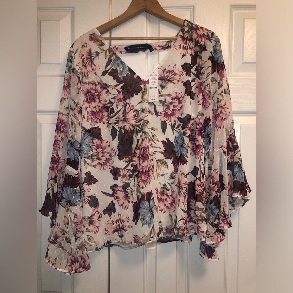 White House Black Market Elsa Drape Back Blouse